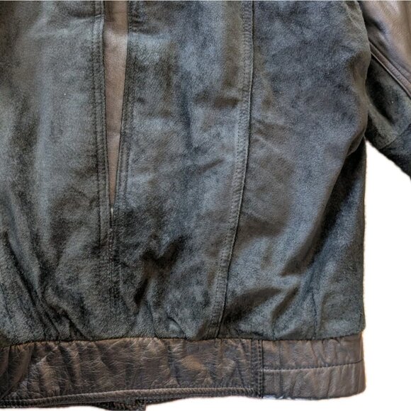 Vintage Winlit Paris Leather Suede Jacket Womens Sm - Made in Korea - Black 90s - Picture 12 of 16
